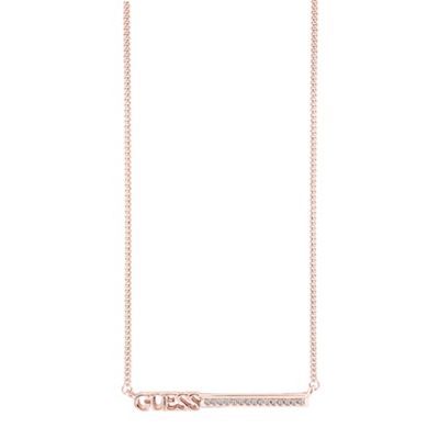 Rose gold plated logo necklace ubn82035